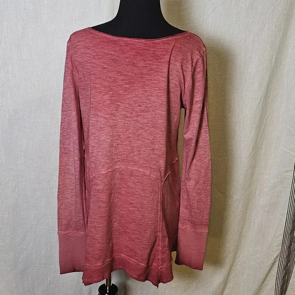 Sundance Waffle Knit Crewneck Long Sleeve Ombre Pink Sz XS - Picture 5 of 9
